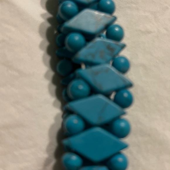 Two Turquoise colored bead bracelets stretch casual and fun one with a starfish - Picture 3 of 4